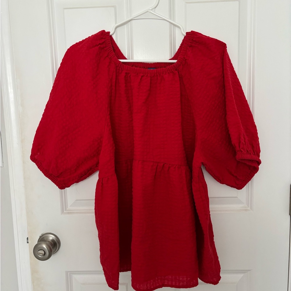 Old Navy Vibrant Red Textured Top